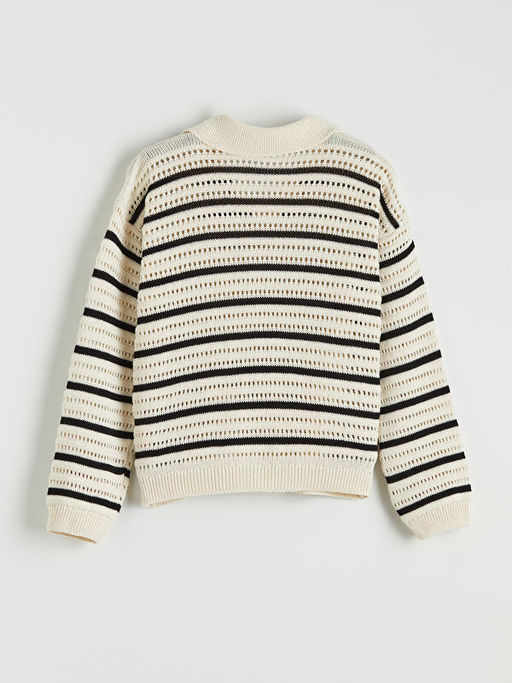 Polo Yaka K?z ?ocuk Triko Kazak