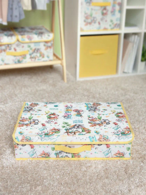 VAL LPY-BOX-LF Короб стелл. с крышкой и 2-мя перегородками, плоск., 50*32*12 см, жёлт., ЛЮБИМЧИКИ, шт