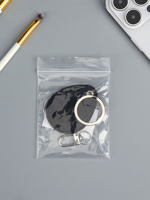 Цена за 3 шт. Брелок - чехол для магнитных ключей домофона, капля, чёрный, под нанесение, 4.4×5.5 см