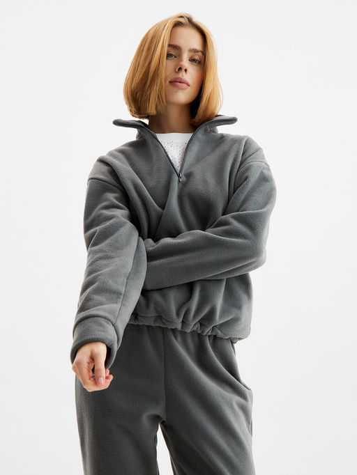 Костюм женский (анорак, брюки) MINAKU: Fleece Soft, размер 48, графит