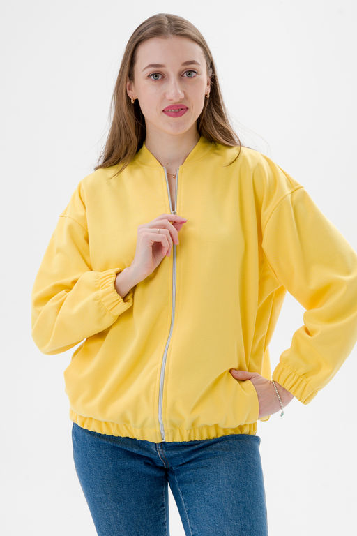 Бомбер из коттон фита жёлтый - Амадэль фото 8