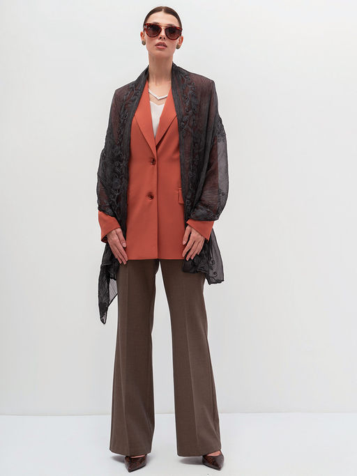 Очень красивый, нежный шарф с цветочной вышивкой - Tantino фото 2