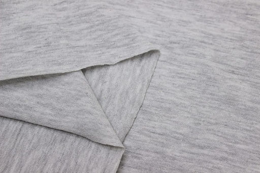 Трикотаж Кулир.гладь цв.Светло-серый меланж, ш.2.00м(1,00м*2, чул),Карде, хл-75%,п/э-25%, 130гр/м.кв - Купава фото 2