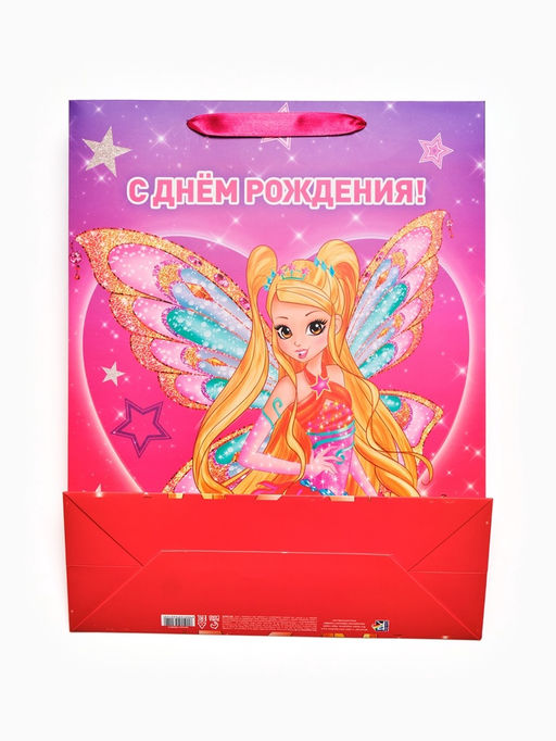 Пакет подарочный детский Winx, L 31×40×11.5 см