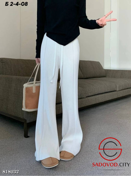 Теплые брюки прямого кроя