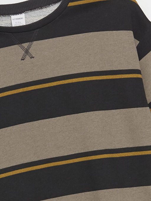 Bisiklet Yaka Uzun Kollu ?izgili Erkek Bebek Sweatshirt - Waikiki фото 2