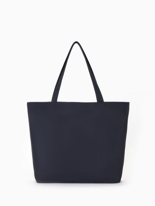 Сумка текстильная шопер на молнии с подкладкой, 42×9×32 см, с рисунком, чёрная/белая