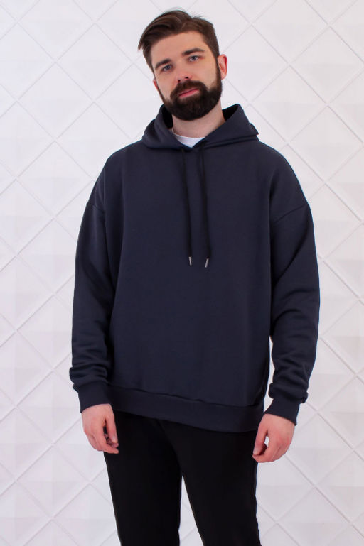 Арт. 6586 Толстовка мужская 46-54 (5 шт) Цвет:темно-синий - Идеал фото 4