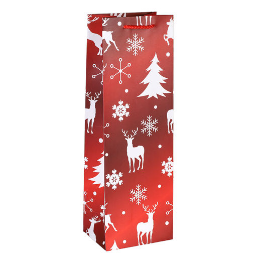 Цена за 12 шт. Пакет подарочный 12х36х9см под бутылку / 9068 /уп 12/600/Новый год - Галеонтрейд фото 15