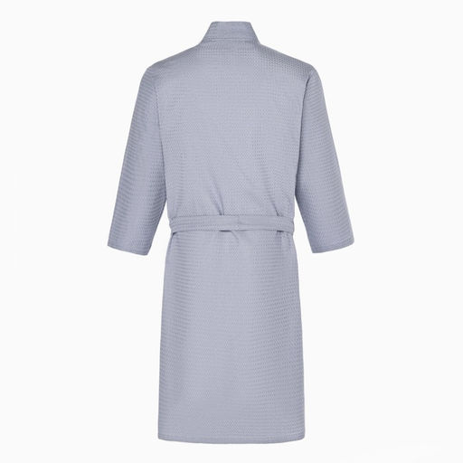 Халат вафельный мужской удлинённый Экономь и Я размер 50-52, цвет серый, 100% хлопок, 200 г/м²