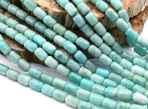 Бусины из амазонита бочонок 6*9мм, 38см, 42 бусины