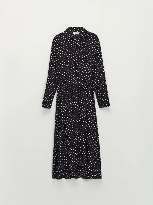 Приталенное платье с принтом в горошек / Zarina