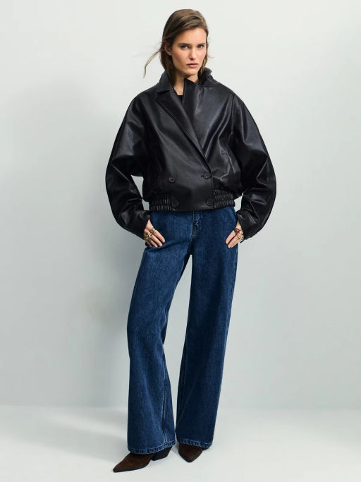 Куртка-бомбер из искусственной кожи с отложным воротником ZR2604102201-27 / Zarina  фото 2