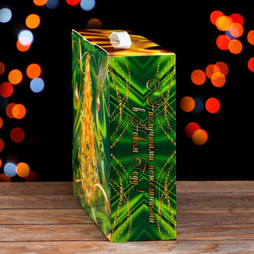 Цена за 2 шт. Подарочная новогодняя коробка Праздничный Шелк в зеленом 29?9?25 см - Simaland фото 4