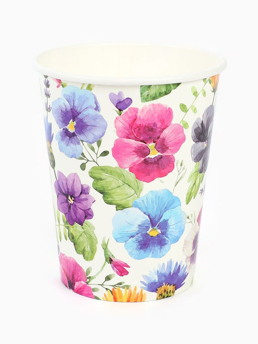 Цена за 2 шт. Стакан бумажный одноразовый «Полевые цветы», 250 мл, 6 шт