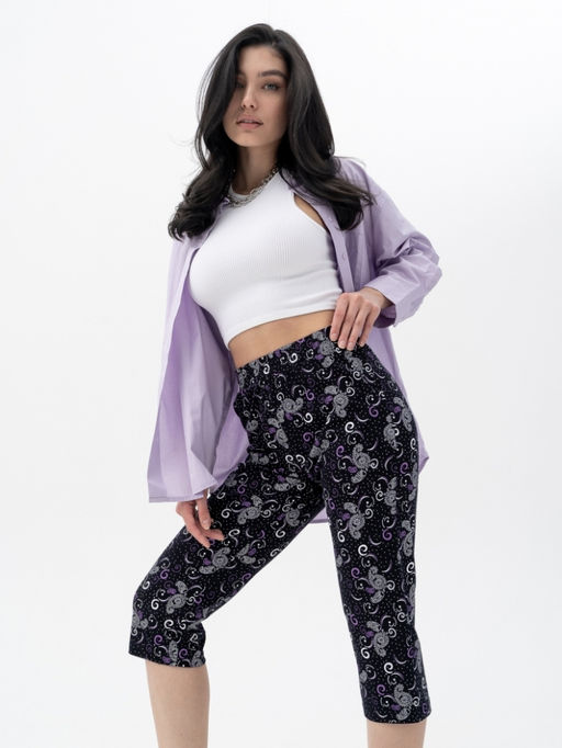 Бриджи жен.арт.1137/1-4,черно-сиреневые