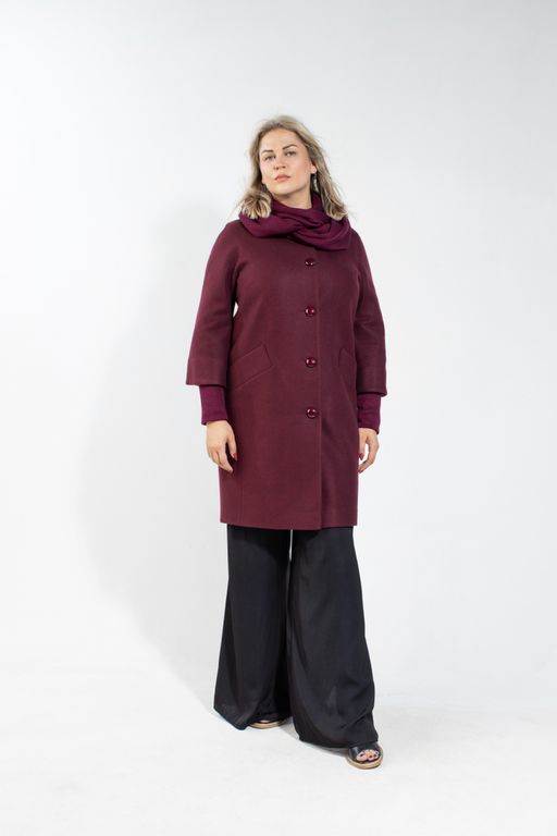 Кристина демисезонное пальто (вино ) - Дюто фото 2