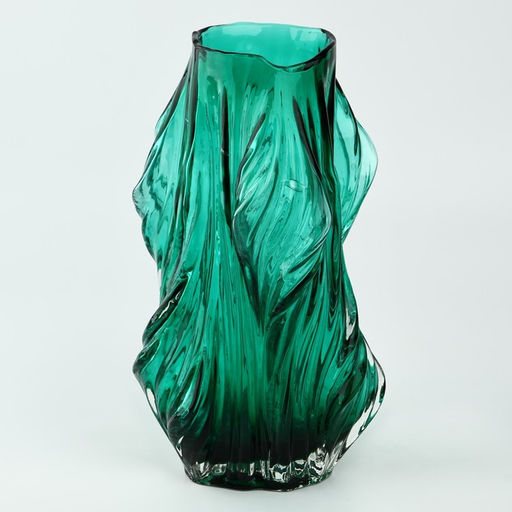 Ваза для цветов «Изумруд» из зеленого стекла 32×10,5×10,5 см