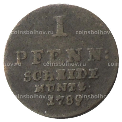 1 пфенниг 1789 года Германские государства Брауншвейг  Люнебург