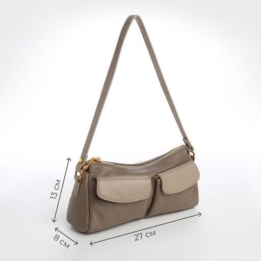 Сумка женская TEXTURA, средний размер, цвет бежево-серый  фото 2