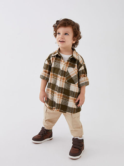 Uzun Kollu Ekose Desenli Erkek Bebek G?mlek Ceket - Waikiki фото 3