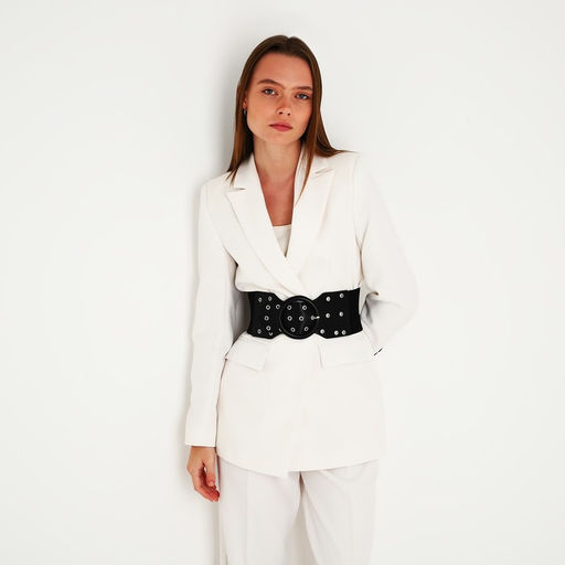 Ремень женский, ширина 10 см, пряжка металл, люверсы, цвет чёрный - Simaland фото 2