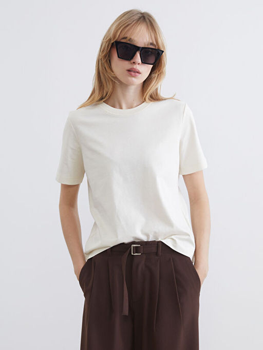 Bisiklet Yaka Kad?n Ti??rt