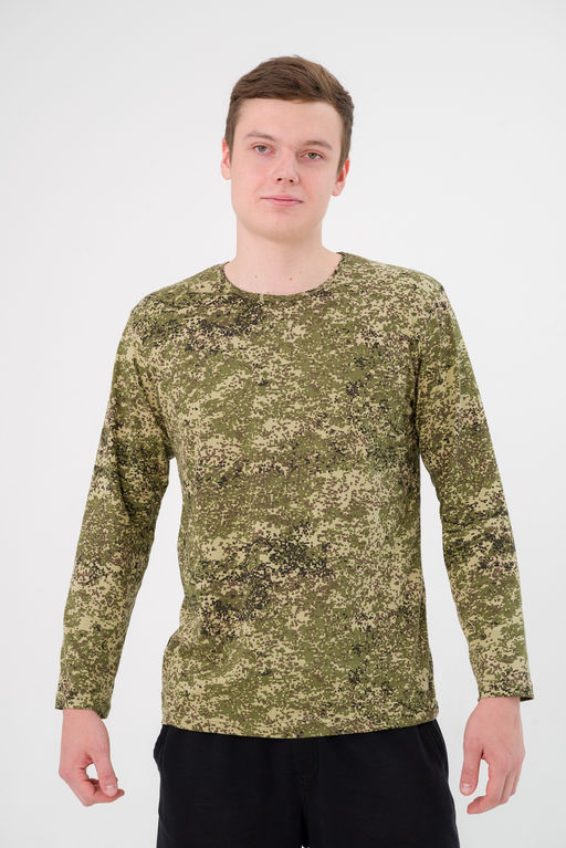 Футболка мужская длинный рукав из кулирки цифра светло-зеленый - Амадэль фото 3