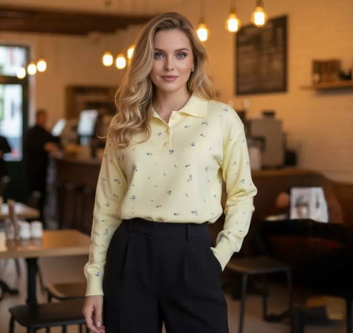 K13306 Джемпер (вязаный трикотаж) ЖЕЛТЫЙ