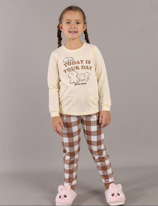 CRB wear / CWKG 50221-30K Пижама для девочки (джемпер, брюки), Ваниль/ex. Cherubino  фото 2