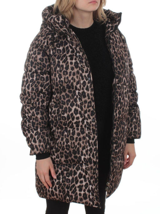 2406 BROWN /LEOPARD Куртка зимняя женская (200 гр. холлофайбер) - Fashion фото 8