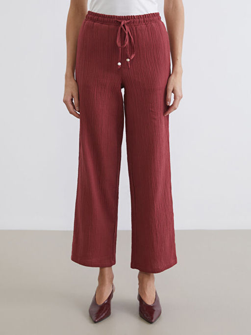 Beli Lastikli Dokulu M?slin Kad?n Pantolon