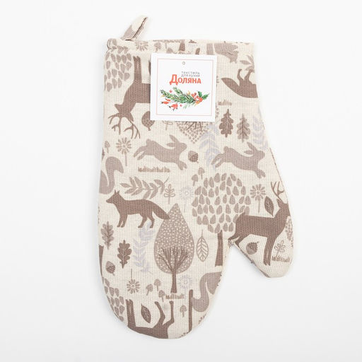 Варежка-прихватка Доляна Forest dwellers 20×27 см, 100% хл, ватин 250 г/м²