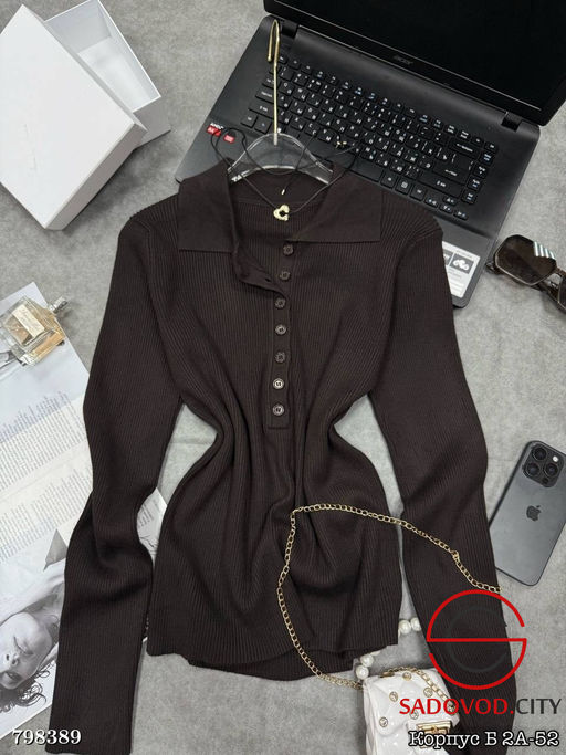 Лонгслив поло-стильная база - Bruno фото 2