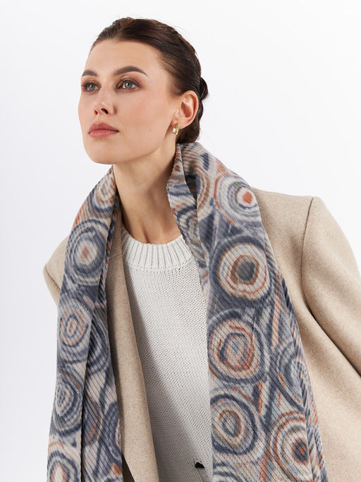 Большой, мягкий, тонкий и очень нежный двусторонний палантин с рисунком - Tantino фото 4