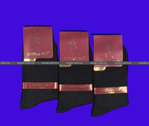 Цена за 3 пар. 3 ПАРЫ - AMIGOBS носки мужские арт. 5007 ЧЕРНЫЕ 40-45 (фактически 40-44)  фото 3