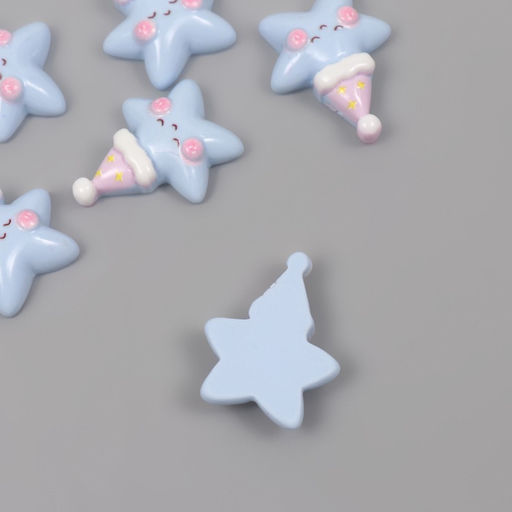 Декор для творчества пластик «Звездочка в колпаке», набор 6 шт., 2.7×2.5×0.8 см