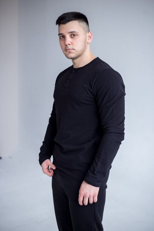 100% ХЛОПОК ПИКЕ Лонгслив мужской