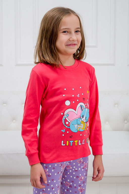 Пижама детская из интерлока Улыбка котенок с клубком - Амадэль фото 5