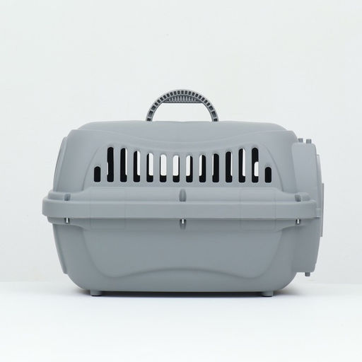 Переноска для животных пластиковая 47х32,5х30 см, серая - Пижон фото 3