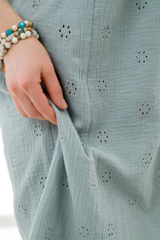 Летнее платье с вышивкой мята - Odis фото 6