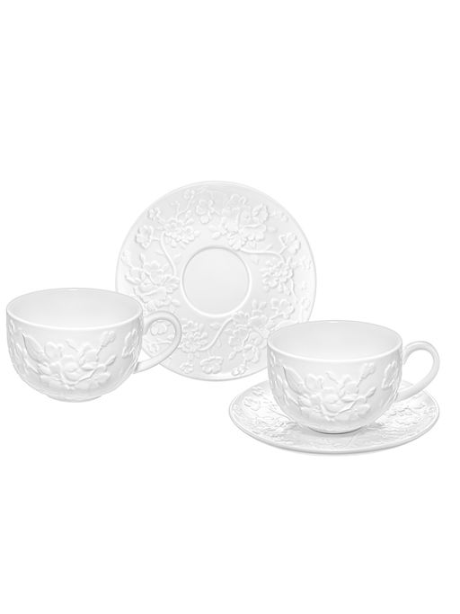 Чайная пара 4 пр. 300 мл 13*10*6,5 см "Цветущая сакура" фарфор