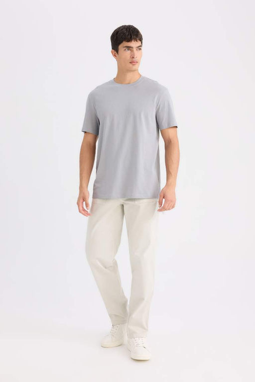 New Regular Fit Bisiklet Yaka Basic Duz K?sa Kollu Tisort - Defacto фото 3