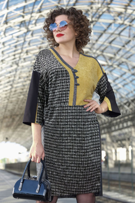 Платье Avanti 1618 серый/черный - Mira fashion фото 252