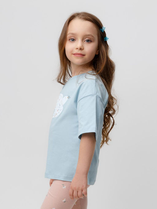 КР 301987/голубой фуфайка (футболка) для дев