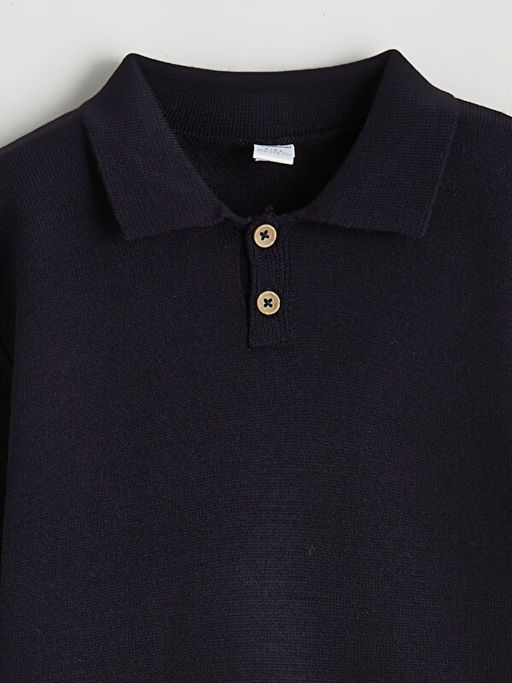 Polo Yaka Uzun Kollu Erkek ?ocuk Kazak