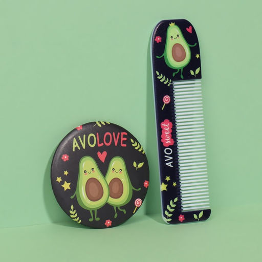 Подарочный набор Авокадо, зеркало, расчёска - Qf фото 2