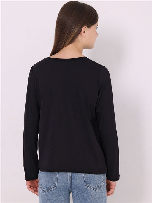Лонгслив Апрель 1ДДЛД4192001 хлопок черный  фото 2