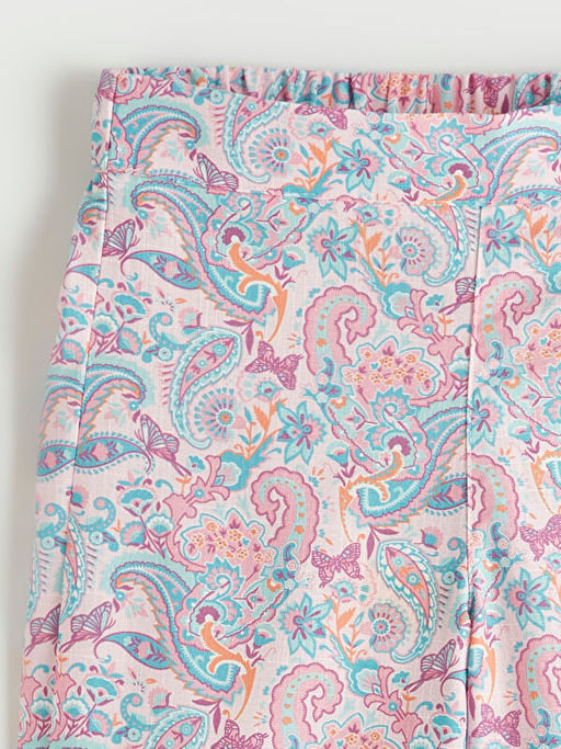 Beli Lastikli Desenli K?z ?ocuk Pantolon