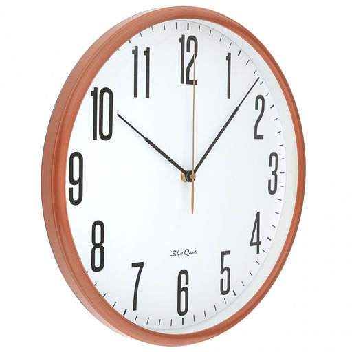 Часы настенные Маэстро д37,5см, h5,5см, мягкий ход, циферблат белый; цифры арабские, черный; корпус пластик, коричневый под дерево; в коробке (Китай) - Домашняя мода фото 2